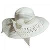 Dámský slaměný klobouk s mašlí a puntíky | Bílá