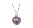Ocelový náhrdelník Gemstone - Ametyst