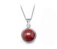 Ocelový náhrdelník Gemstone - červený Japis