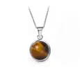 Ocelový náhrdelník Gemstone - Tygří oko