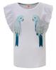 Dívčí tričko papoušek - bílé | Velikost: 104