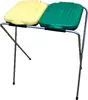 Stojan na odpadkové pytle 2 x 120 l - žlutý, zelený