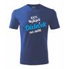 100% nejlepší Dědeček na světě - pánské tričko s vtipným potiskem | Velikost: M | Modrá