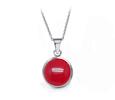 Ocelový náhrdelník Gemstone - červený Jadeit
