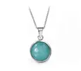 Ocelový náhrdelník Gemstone - azurový Jadeit