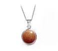 Ocelový náhrdelník Gemstone - zlatý Avanturín
