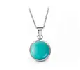 Ocelový náhrdelník Gemstone - Tyrkys