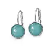Ocelové náušnice Gemstone - azurový Jadeit