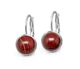 Ocelové náušnice Gemstone - brekciový Jaspis