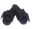 Dámské lesklé pantofle s mašlí | Velikost: 36 | Černá