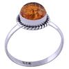Stříbrný prsten s přírodním jantarem | Velikost: 52 | Oranžová