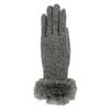 Dámské zimní rukavice s kožešinou Mess GL0318 šedé