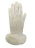 Dámské zimní rukavice s kožešinou Mess GL0318 slonová kost