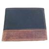 Černo-hnědá kožená peněženka z broušené kůže