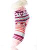 Dětské ponožky na spaní z ovčí vlny - vánoční motiv | Velikost: 26-28 | Růžová