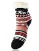 Dětské ponožky na spaní z ovčí vlny - vánoční motiv | Velikost: 26-28 | Černo-růžová