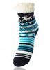 Dětské ponožky na spaní z ovčí vlny - vánoční motiv | Velikost: 26-28 | Černo-modrá
