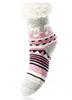 Dětské ponožky na spaní z ovčí vlny - vánoční motiv | Velikost: 26-28 | Šedo-růžová