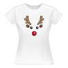 Dámské tričko „Sob Rudolf“ | Velikost: S | Bílá