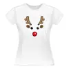 Dámské tričko „Sob Rudolf“ | Velikost: S | Bílá