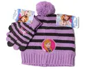 Zimní set čepice a rukavice - Frozen | Fialová proužek