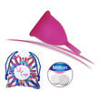 LilCup Mia menstruační kalíšek (rose) + dárek: 2 ks sterilizačních tablet MINI | Velikost: 1