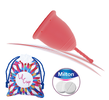 LilCup Oio menstruační kalíšek růžový + dárek: 2 ks sterilizačních tablet MINI | Velikost: 1