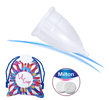 LilCup Joy menstruační kalíšek transparentní + dárek: 2 ks sterilizačních tablet MINI | Velikost: 1