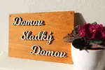 Dřevěná cedulka Domov sladký domov