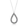 Ocelový náhrdelník Levien Rocks Pear 49 ve stříbrné barvě Crystal Cal | Velikost: 80+5