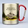 300 ml Turistický nerezový termohrnček "Hory a káva sú moja závislosť 2" | Strieborná