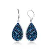 Ocelové náušnice Levien Rocks Pear 24 v modré barvě Bermuda Blue | Modrá