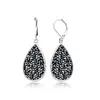 Ocelové náušnice Levien Rocks Pear24 v šedo-černé barvě Grey Metalliseé