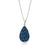 Ocelový náhrdelník Levien Rocks Pear 24 v modré barvě Bermuda Blue | Velikost: 45 cm + 5