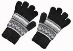 Pánské vlněné rukavice s norským vzorem | Černá