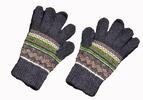 Pánské vlněné rukavice s norským vzorem | Hnědá