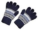Pánské vlněné rukavice s norským vzorem | Modrá