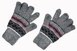 Pánské vlněné rukavice s norským vzorem | Tmavě šedá