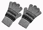 Pánské vlněné rukavice s norským vzorem | Světle šedá