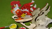 3D-puzzle coloring model Cockerel (kohoutek)