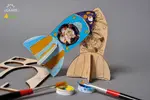 3D-puzzle coloring model Rocket (raketa)