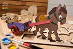 3D-puzzle coloring model Donkey (oslík)