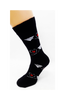 Bláznivé pánské ponožky | Velikost: 40-43 | Černá / srdce s letadélkem