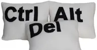 Ručně šité polštářky Ctrl Alt Del - Bílá verze