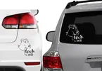 Samolepka na auto Foxík v autě | Velikost: Barva: bílá