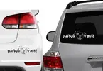 Samolepka na auto Stafbulík v autě | Velikost: Barva: bílá