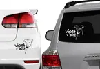 Samolepka na auto Vipet v autě | Velikost: Barva: bílá