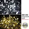 Vánoční světelný řetěz 200 LED, změna barvy teplá bílá + bílá