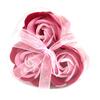 Sada 3 mýdlových květů – růžové růže