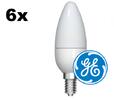 6 LED svíček GE o výkonu 3,5 W - teplá bílá
